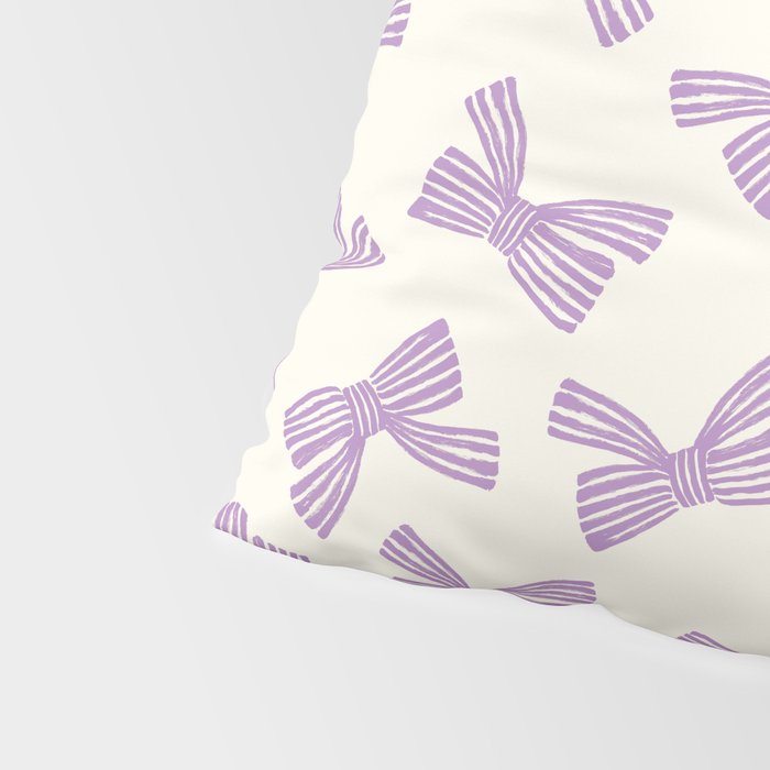 Violet Stripe Bow Ribbon Pillow Sham Gallery Image 4