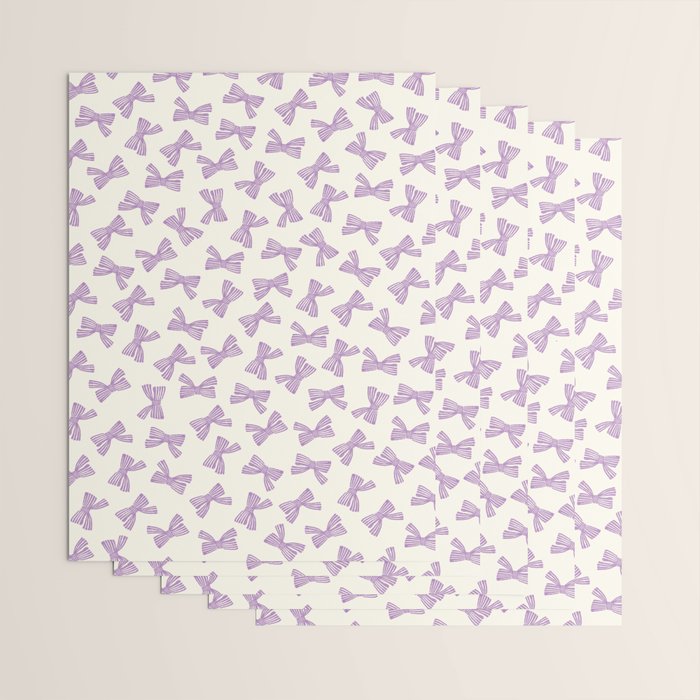 Violet Stripe Bow Ribbon Wrapping Paper Gallery Image 3