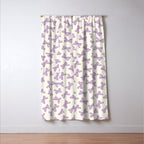 Violet Stripe Bow Ribbon Window Curtain Gallery Image 3