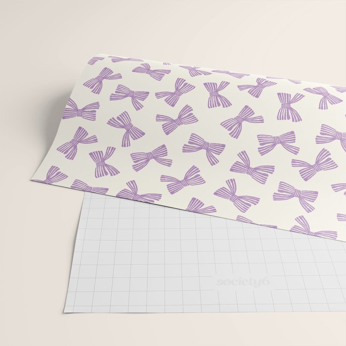 Violet Stripe Bow Ribbon Wrapping Paper Gallery Image 2