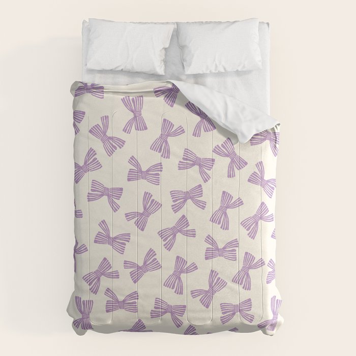 Violet Stripe Bow Ribbon Comforter Gallery Image 6