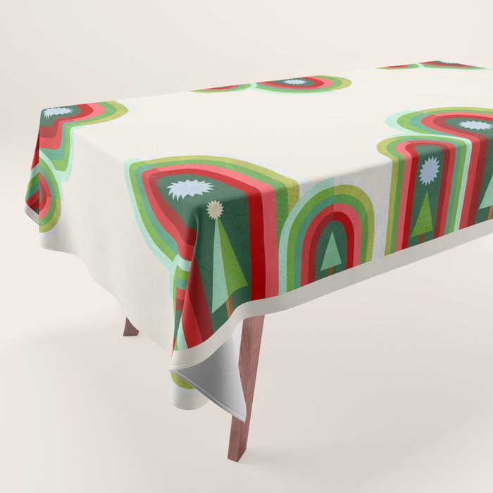 Rainbow Christmas Arches Tablecloth Gallery Image 1