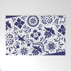 Mexican Talavera Blue Tiles Pattern by Akbaly Welcome Mat Gallery Image 1