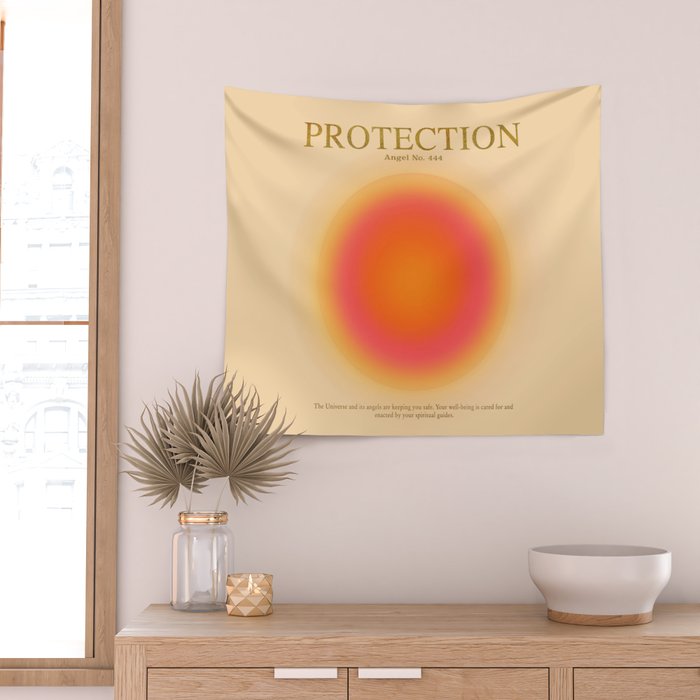 Gradient Angel Numbers: Angel Number 444 - Protection Wall Tapestry Gallery Image 2