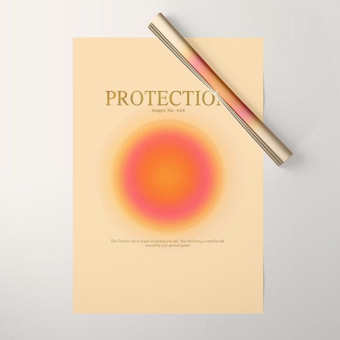 Gradient Angel Numbers: Angel Number 444 - Protection Wrapping Paper Gallery Image 1