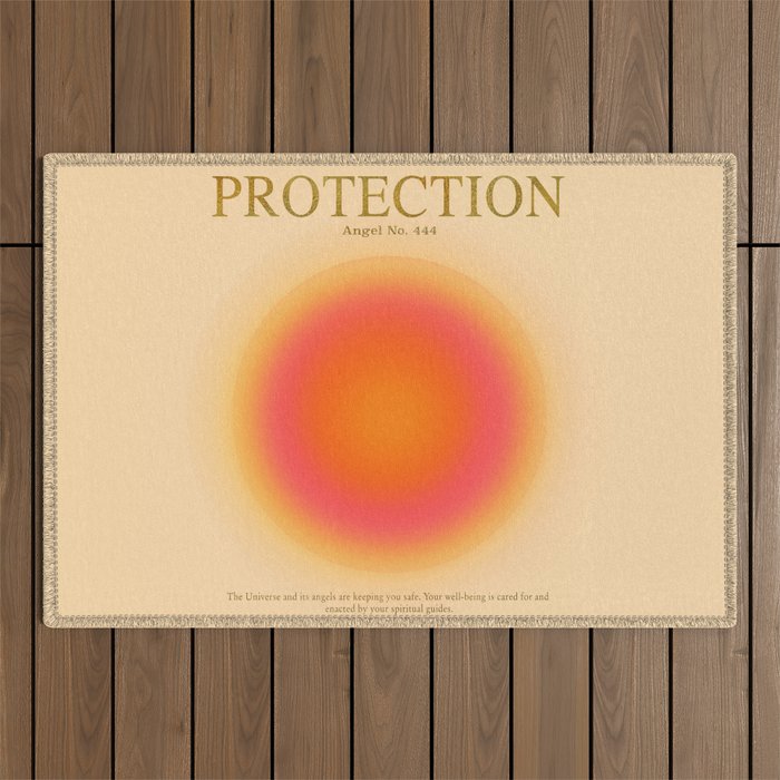 Gradient Angel Numbers: Angel Number 444 - Protection Outdoor Rug Gallery Image 1