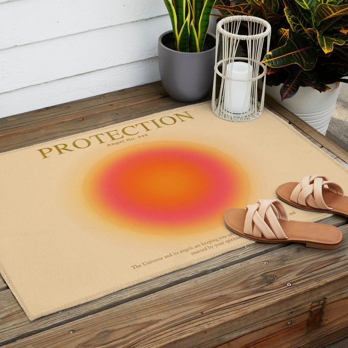Gradient Angel Numbers: Angel Number 444 - Protection Outdoor Rug Gallery Image 2