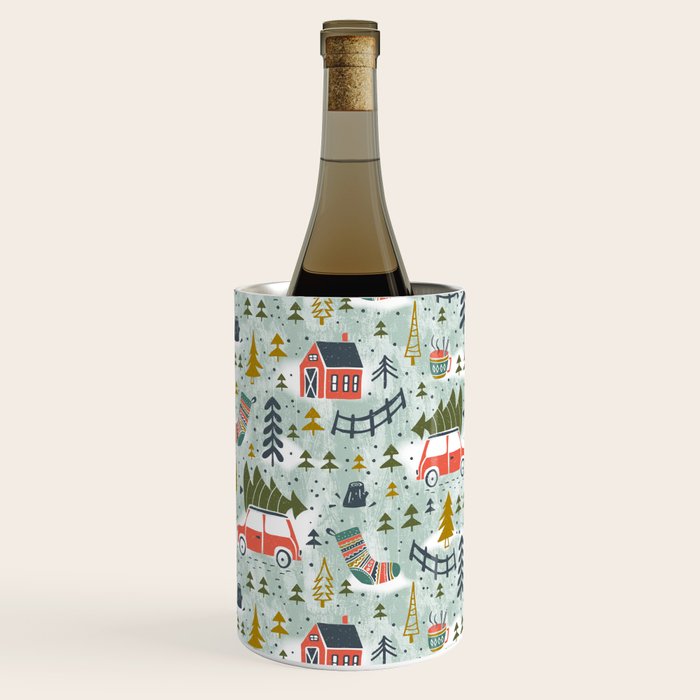 Home For The Holidays Blush Mint Christmas Wine Chiller Gallery Image 1