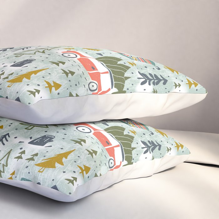 Home For The Holidays Blush Mint Christmas Pillow Sham Gallery Image 3