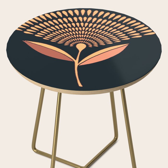 Mid Century Modern Dandelion Seed Head In Coral and Pink Side Table Gallery Image 2