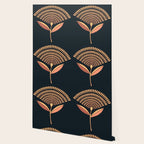 Mid Century Modern Dandelion Seed Head In Coral and Pink Wallpaper Gallery Image 2