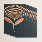 Mid Century Modern Dandelion Seed Head In Coral and Pink Wrapping Paper Gallery Image 3