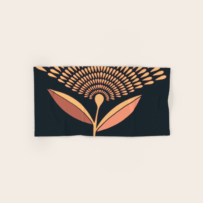Mid Century Modern Dandelion Seed Head In Coral and Pink Bath Towel Gallery Image 1