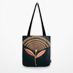 Mid Century Modern Dandelion Seed Head In Coral and Pink Tote Bag Gallery Image 2