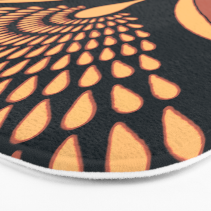 Mid Century Modern Dandelion Seed Head In Coral and Pink Bath Mat Gallery Image 3