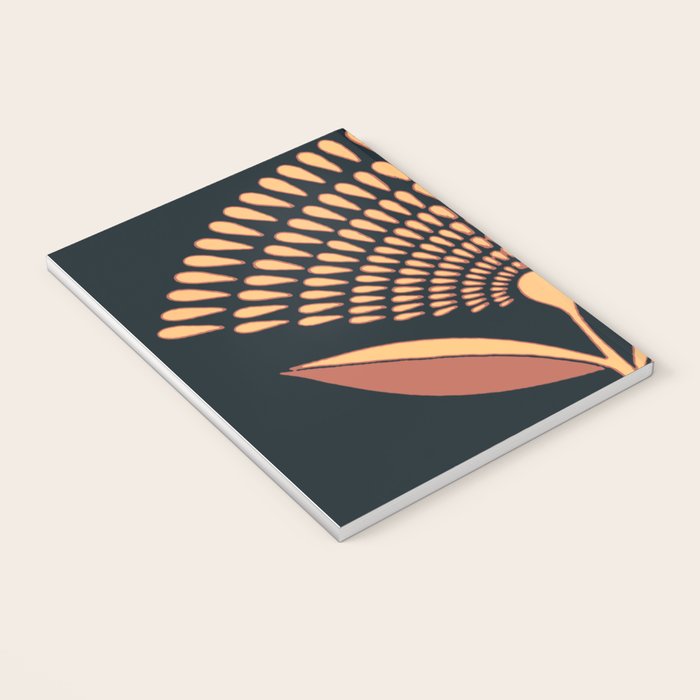 Mid Century Modern Dandelion Seed Head In Coral and Pink Notebook Gallery Image 3