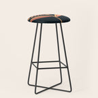 Mid Century Modern Dandelion Seed Head In Coral and Pink Stool Gallery Image 1