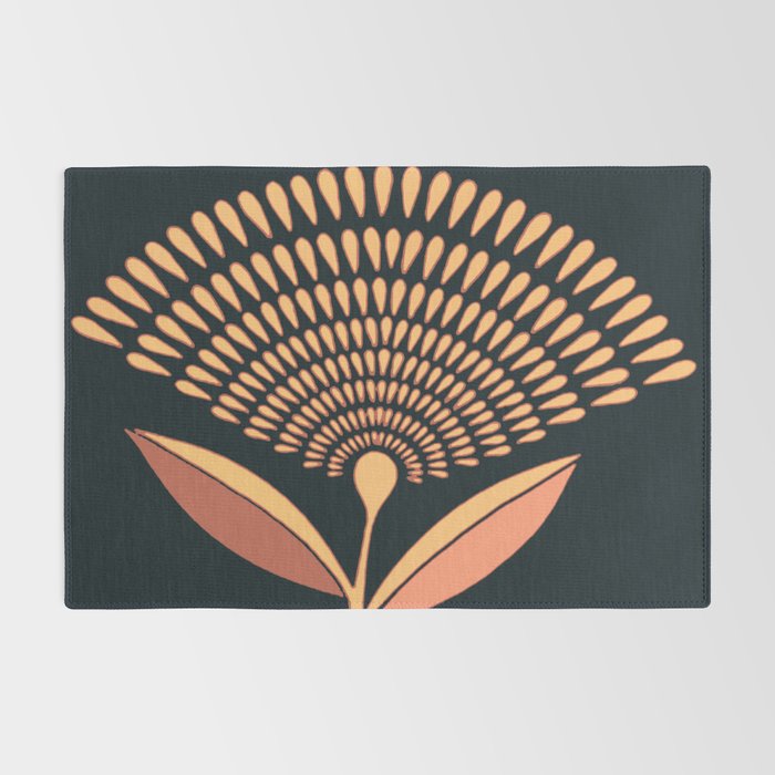 Mid Century Modern Dandelion Seed Head In Coral and Pink Rug Gallery Image 2
