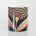 Mid Century Modern Dandelion Seed Head In Coral and Pink Coffee Mug Gallery Image 4