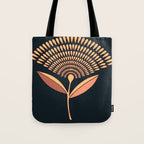 Mid Century Modern Dandelion Seed Head In Coral and Pink Tote Bag Gallery Image 1