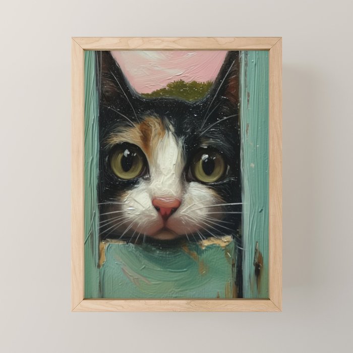 Peeping Mini Art Print Gallery Image 1