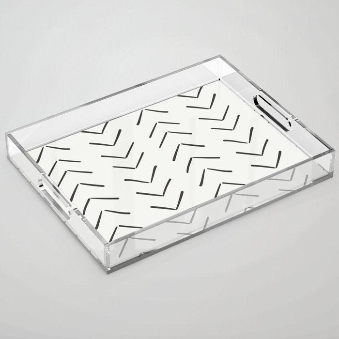 Boho Big Arrows in Cream Acrylic Tray Gallery Image 1