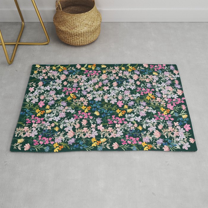 Wildflower Field on Pine Grove - Pink, Orange, Blue, & Purple Rug Gallery Image 1