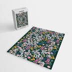 Wildflower Field on Pine Grove - Pink, Orange, Blue, & Purple Jigsaw Puzzle Gallery Image 2