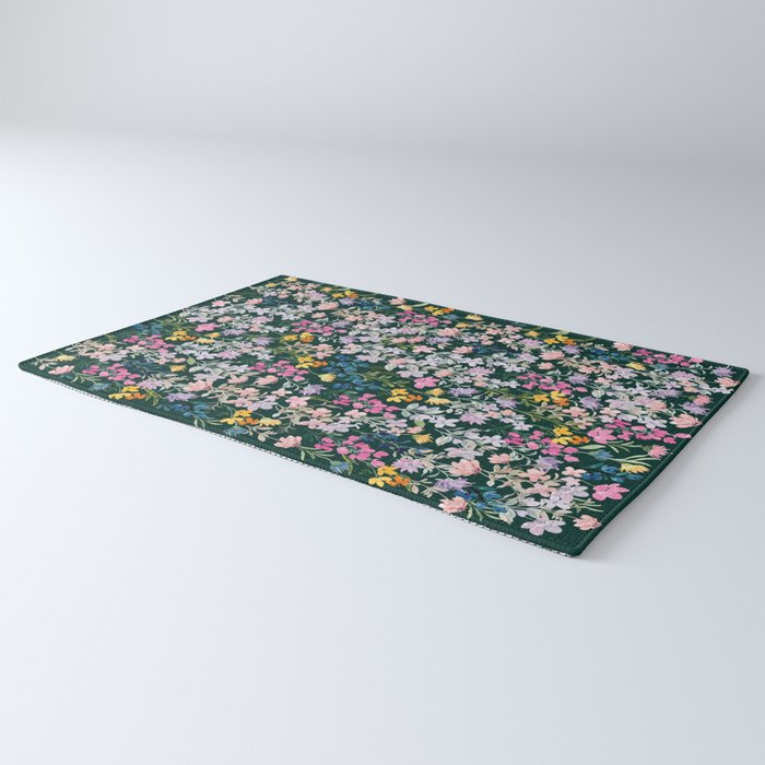 Wildflower Field on Pine Grove - Pink, Orange, Blue, & Purple Rug Gallery Image 3