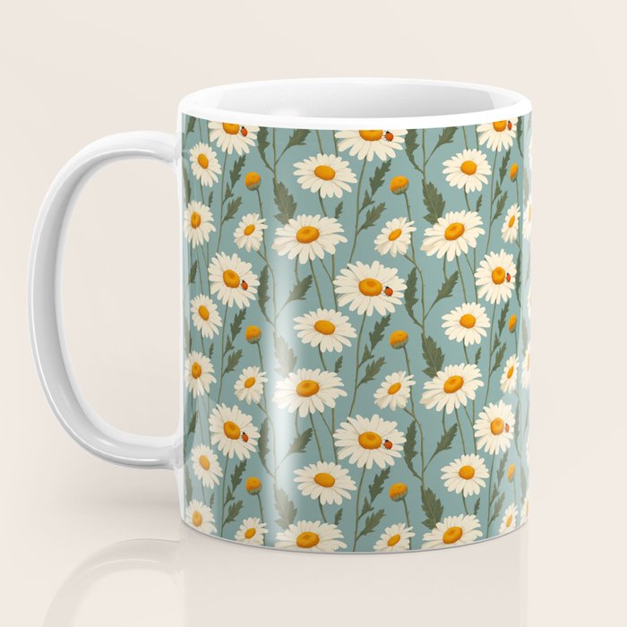 Charming Daisies with Ladybug Coffee Mug Gallery Image 3