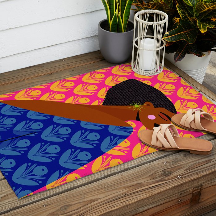 Retro Goddess Outdoor Rug Gallery Image 2