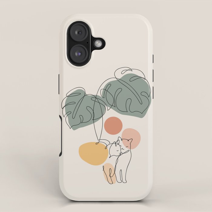Cat and Plant 36 iPhone Case Gallery Image 1