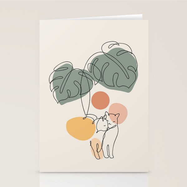 Cat and Plant 36 Stationery Card Gallery Image 2
