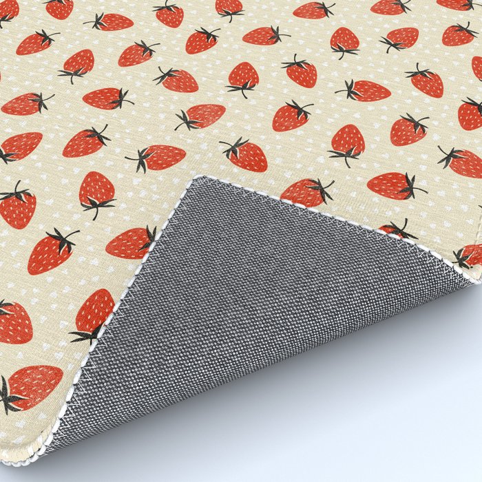 Sweet Strawberries - Red, Black, Cream, and White Rug Gallery Image 4