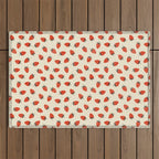 Sweet Strawberries - Red, Black, Cream, and White Outdoor Rug Gallery Image 1