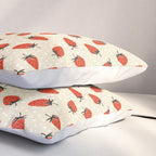 Sweet Strawberries - Red, Black, Cream, and White Pillow Sham Gallery Image 3