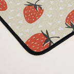 Sweet Strawberries - Red, Black, Cream, and White Desk Mat Gallery Image 4
