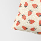 Sweet Strawberries - Red, Black, Cream, and White Pillow Sham Gallery Image 4