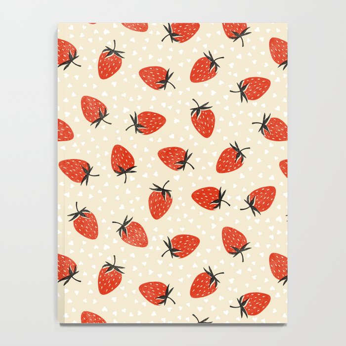 Sweet Strawberries - Red, Black, Cream, and White Notebook Gallery Image 4