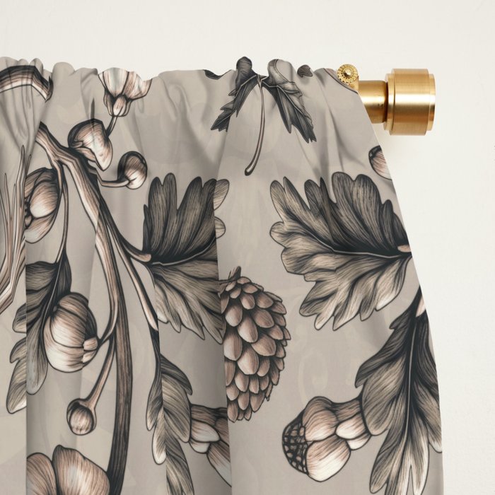 William Morris Woodland Nostalgia Beige Window Curtain Gallery Image 2