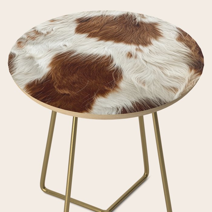 Faux Cowhide Animal Print Side Table Gallery Image 2