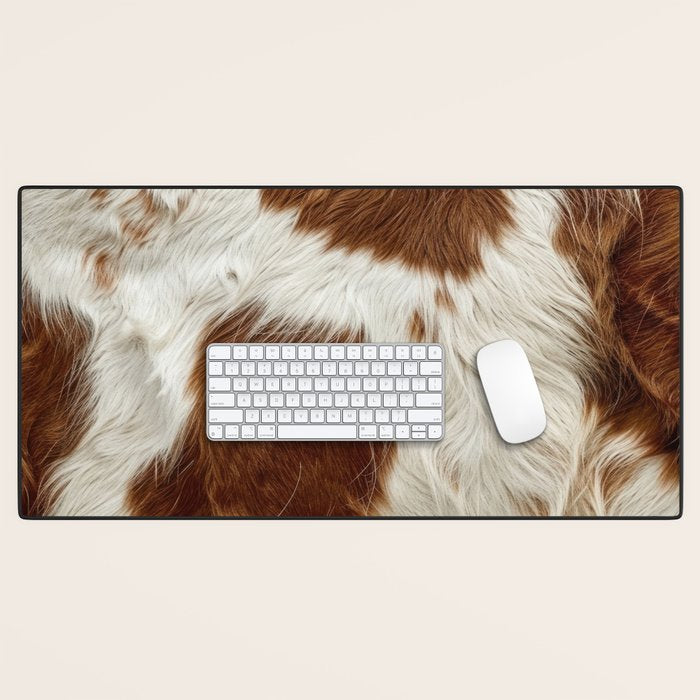 Faux Cowhide Animal Print Desk Mat Gallery Image 1