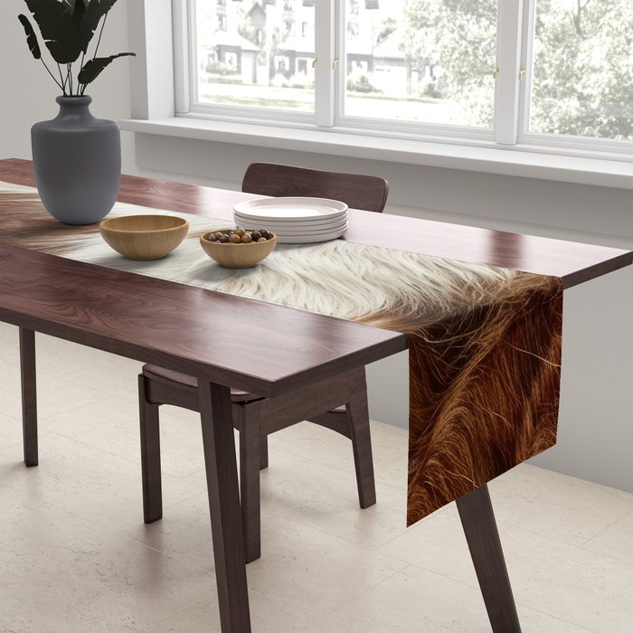 Faux Cowhide Animal Print Table Runner Gallery Image 2
