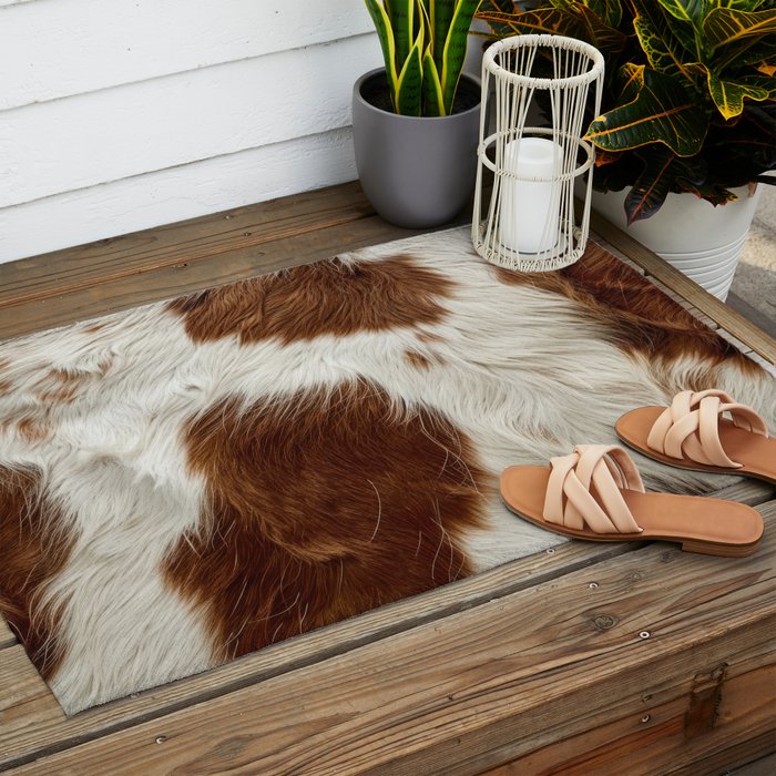 Faux Cowhide Animal Print Outdoor Rug Gallery Image 2