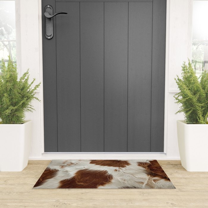 Faux Cowhide Animal Print Welcome Mat Gallery Image 3