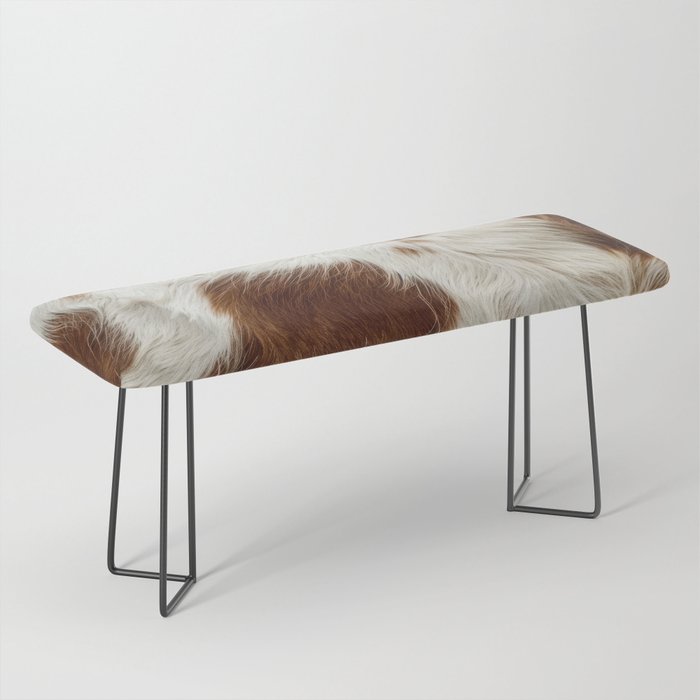 Faux Cowhide Animal Print Bench Gallery Image 1