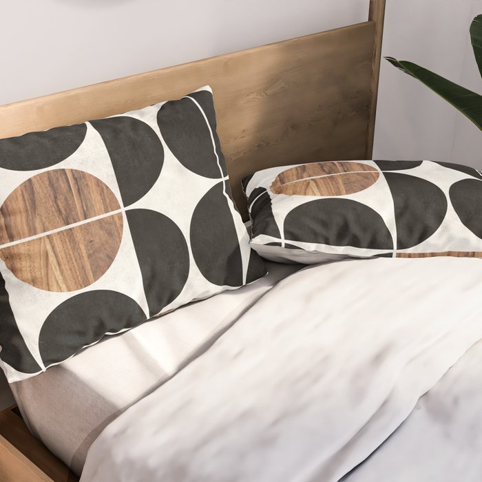 Mid-Century Modern Pattern No.1 - Concrete and Wood Pillow Sham Gallery Image 2
