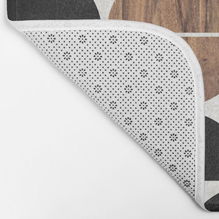 Mid-Century Modern Pattern No.1 - Concrete and Wood Bath Mat Gallery Image 2