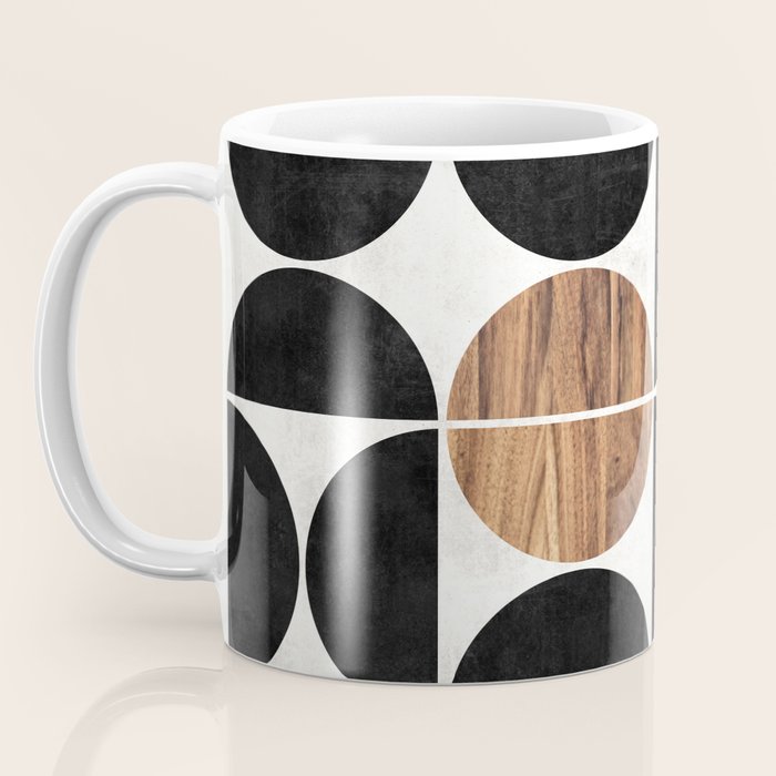 Mid-Century Modern Pattern No.1 - Concrete and Wood Coffee Mug Gallery Image 3
