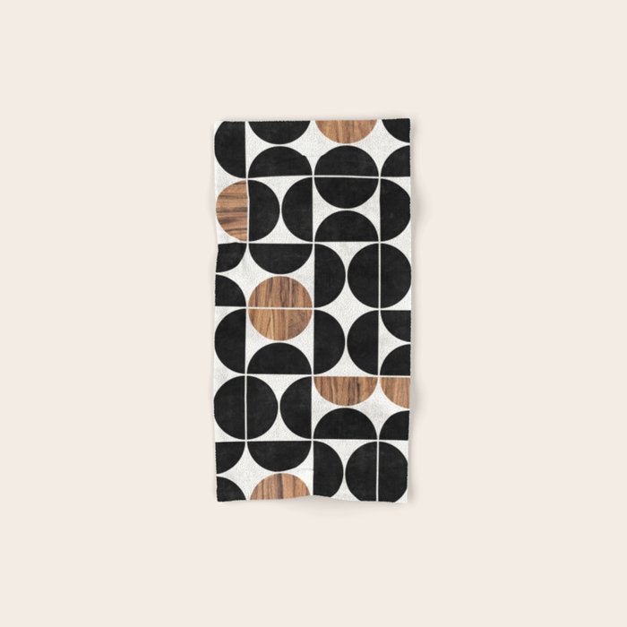 Mid-Century Modern Pattern No.1 - Concrete and Wood Bath Towel Gallery Image 1